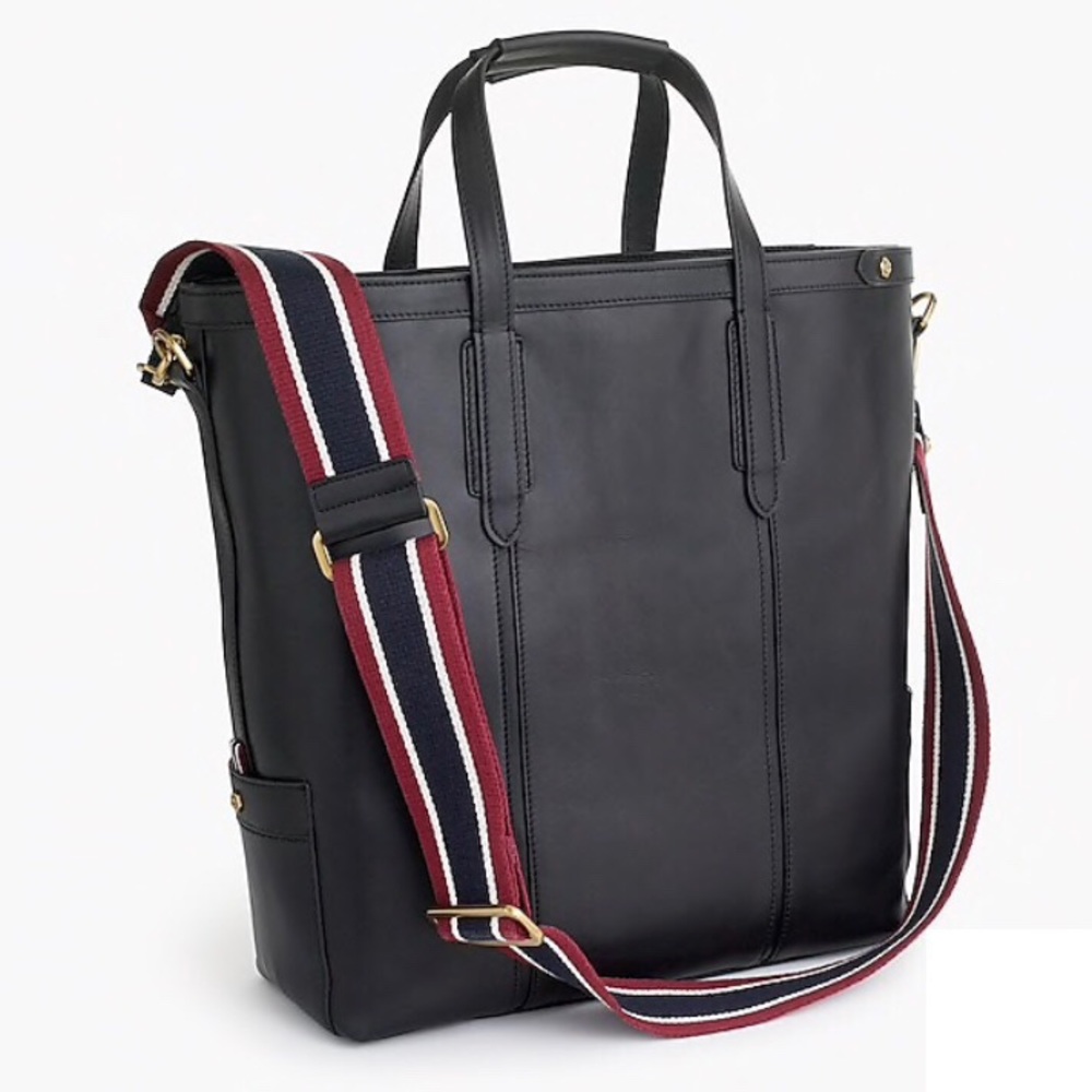 J. Crew Oar Stripe Men’s Luxurious Leather Tote